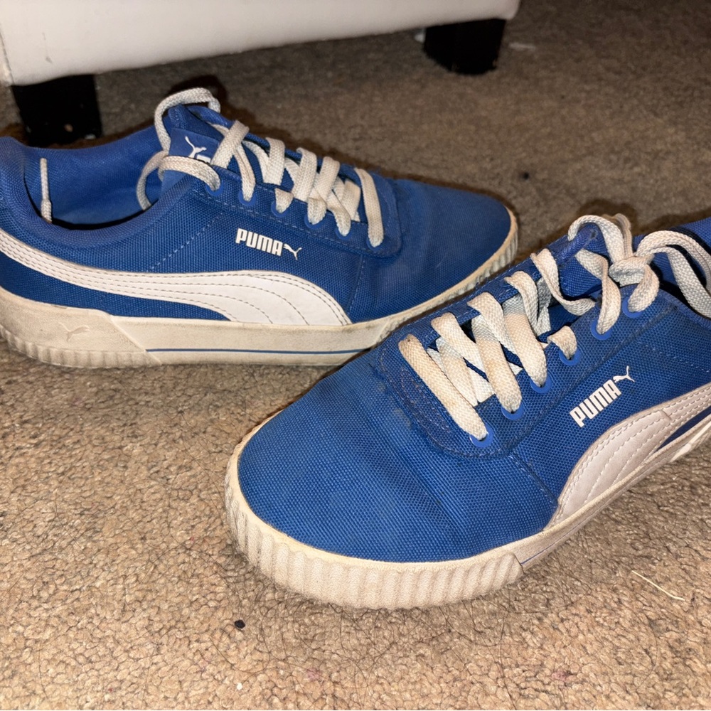 Puma Royal Blue and White Sneakers